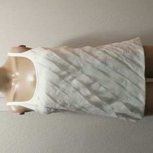 Cream ruffle front tank top